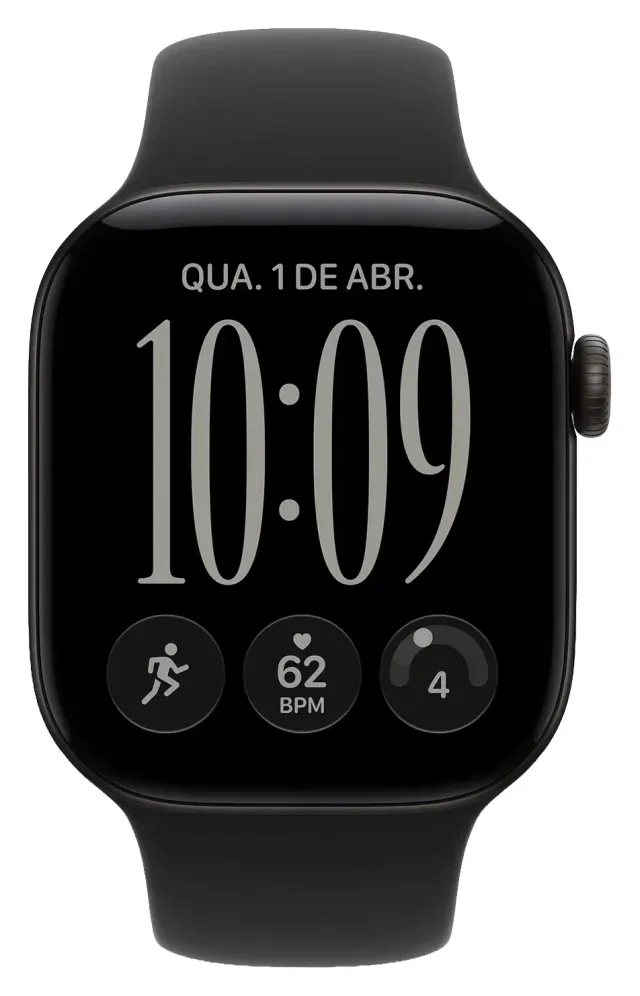Apple Watch Series 12 42 mm — Black, correa M/L, vista 2