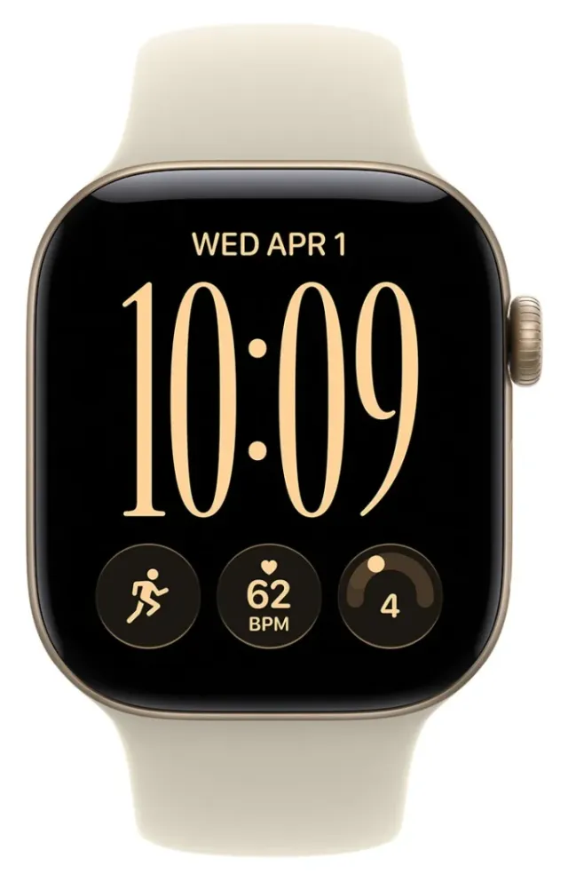 Apple Watch Series 12 42 mm — Light Gold, correa S/M, vista 2