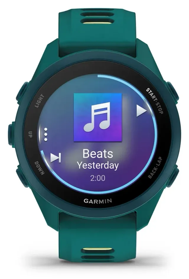 Garmin Forerunner 170 Music — Teal Green/Citron, vista 2