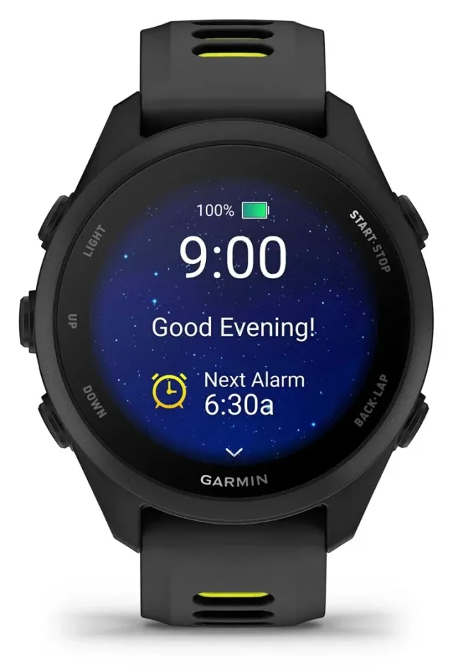 Garmin Forerunner 170 — Black/Amp Yellow, vista 2