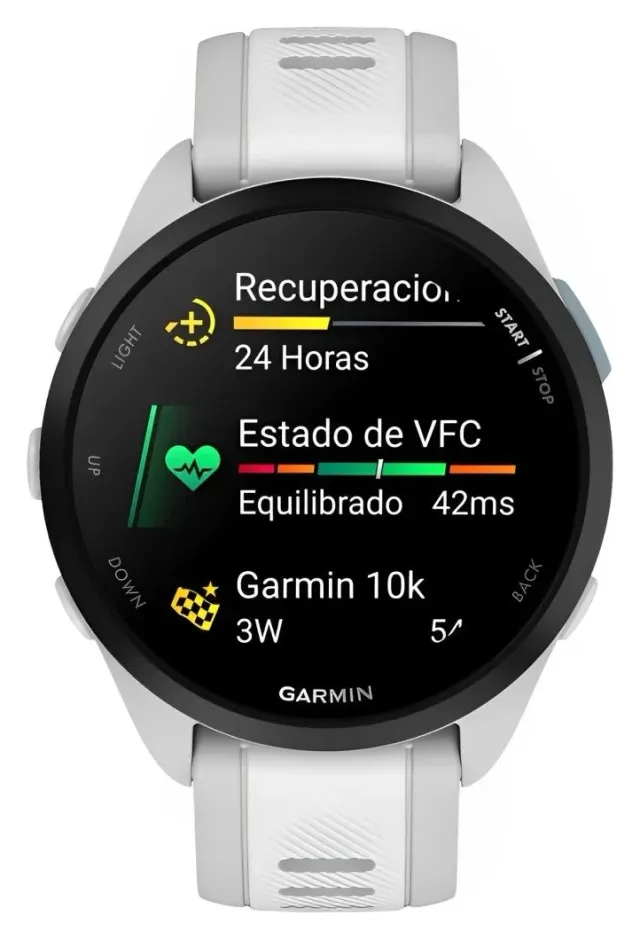 Garmin Forerunner 165 — Mist Gray/Whitestone, vista 2