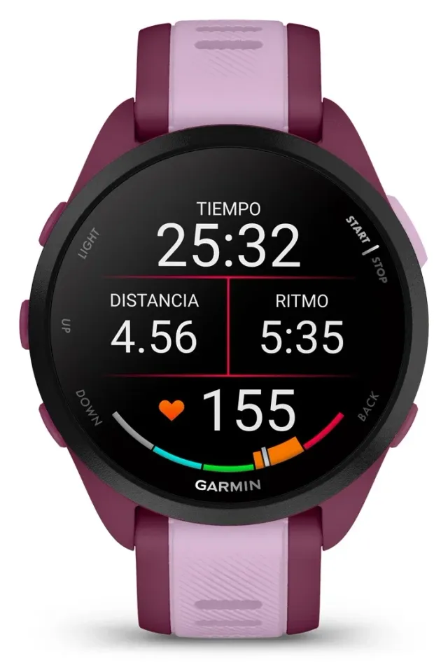 Garmin Forerunner 165 Music — Berry/Lilac, vista 2