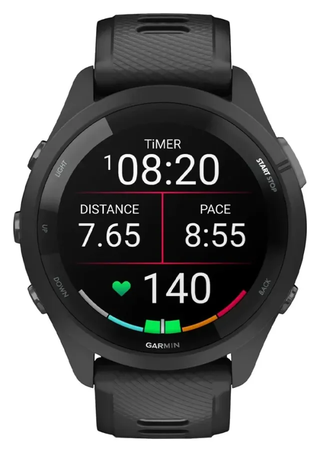 Garmin Forerunner 265 — Black/Powder Gray, vista 2