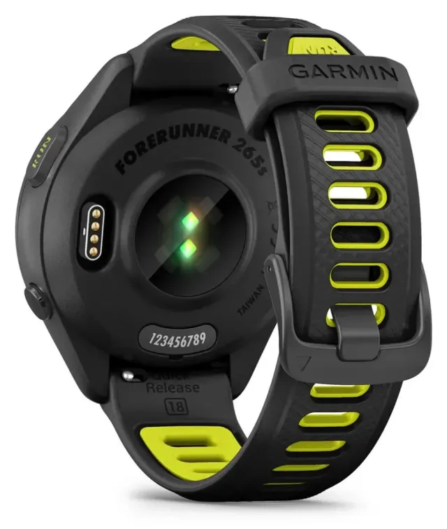 Garmin Forerunner 265S — Black/Amp Yellow, vista 3