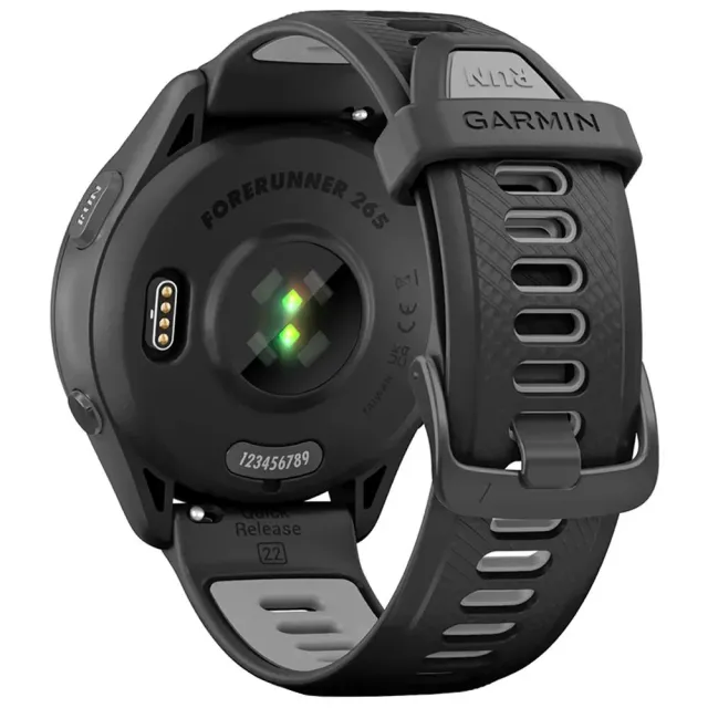 Garmin Forerunner 265 — Black/Powder Gray, vista 3