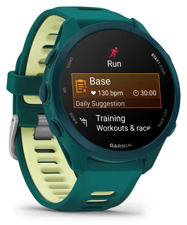 Garmin Forerunner 170 Music — Teal Green/Citron, vista 3