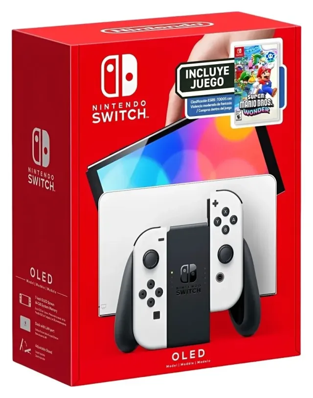 Nintendo Switch OLED 64 GB blanca — Super Mario Bros. Wonder