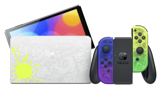 Nintendo Switch OLED 64 GB edición Splatoon 3 (HEG-S-KCAAA), vista 2