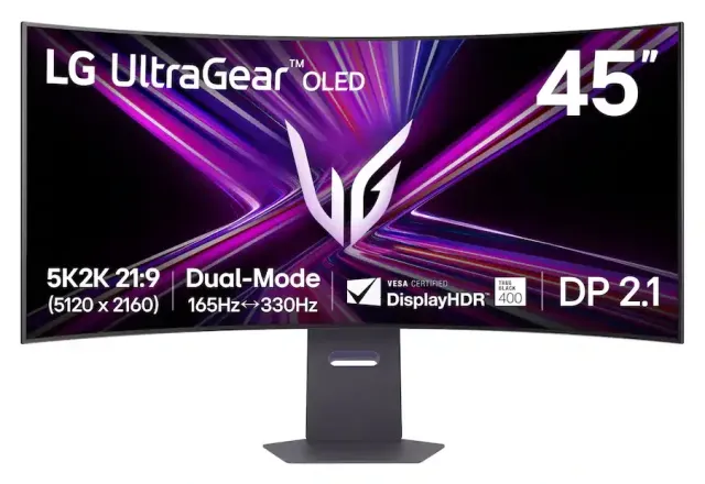 LG UltraGear 45GX950A-B 45" 5K2K OLED, vista 2