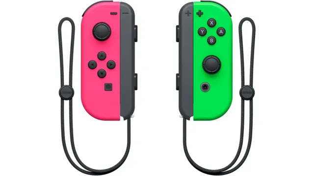 Joy-Con (L)/(R) de Nintendo Switch — Neon Green / Neon Pink, vista 2