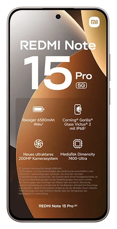 Xiaomi Redmi Note 15 Pro 5G 256 GB 8 GB RAM Titanium, vista 2