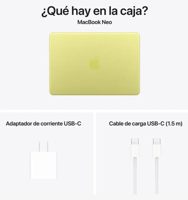 Apple MacBook Neo 13" — 256 GB, Citrus (teclado español), vista 3