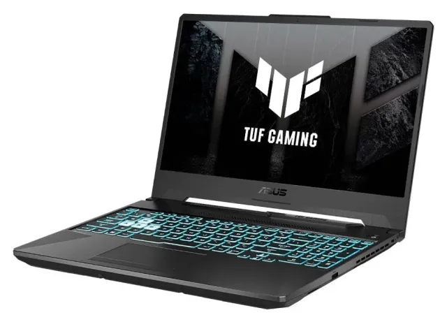 ASUS TUF Gaming A15 — RTX 3050, teclado en español, vista 3
