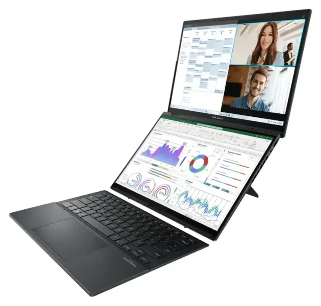 ASUS Zenbook Duo 14" — doble OLED, vista 3