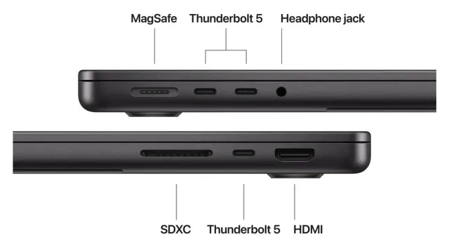 Apple MacBook Pro 14" M5 Pro 18 núcleos — 2 TB, Space Black, vista 4