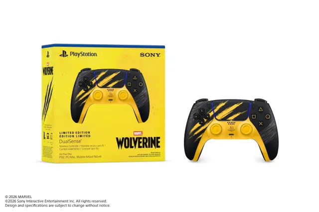 Control DualSense Marvel's Wolverine Battle Yellow — edición limitada, vista 3