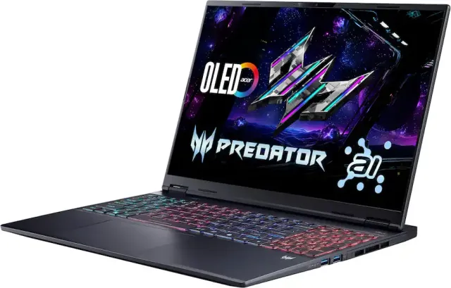 Acer Predator Helios Neo 16S — RTX 5060, OLED 240 Hz, vista 3
