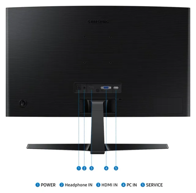 Samsung LS24D366GA 24" curvo, vista 3