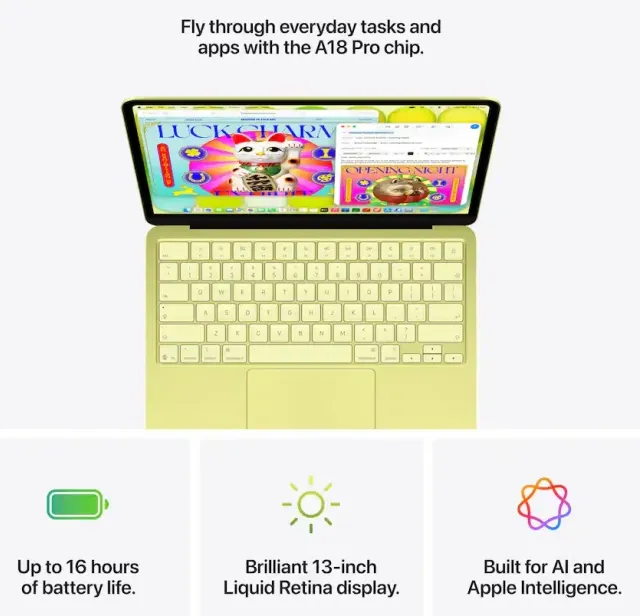 Apple MacBook Neo 13" — 256 GB, Citrus, vista 3