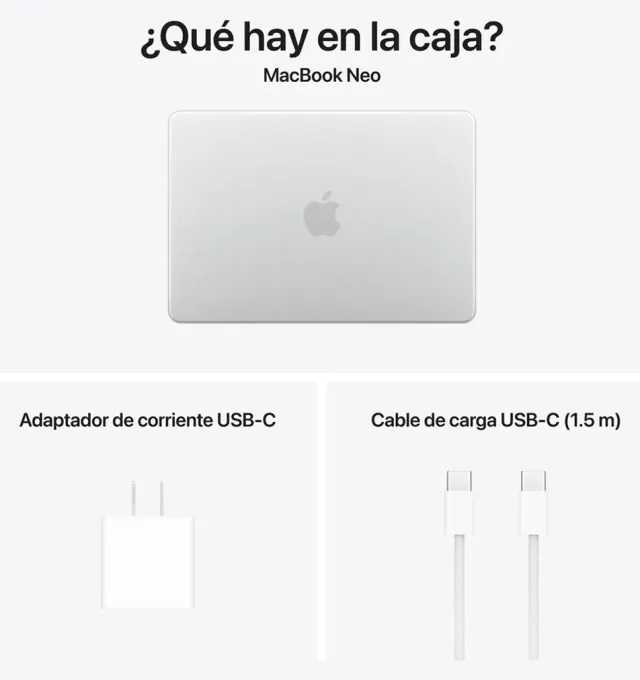 Apple MacBook Neo 13" — 256 GB, Silver (teclado español), vista 3