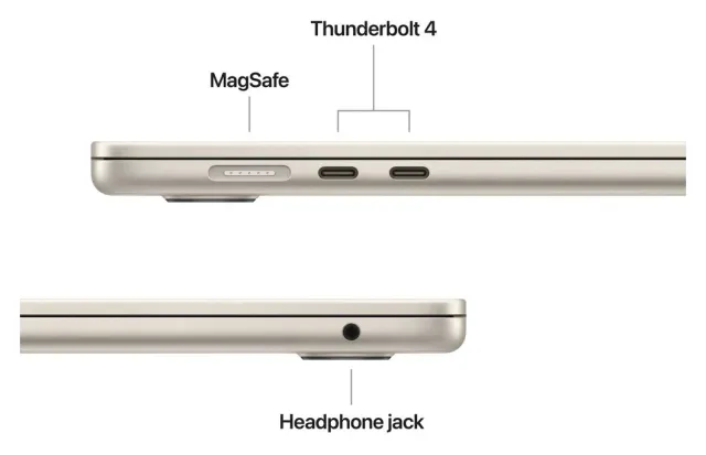 Apple MacBook Air 15" M5 — 512 GB, Starlight, vista 3