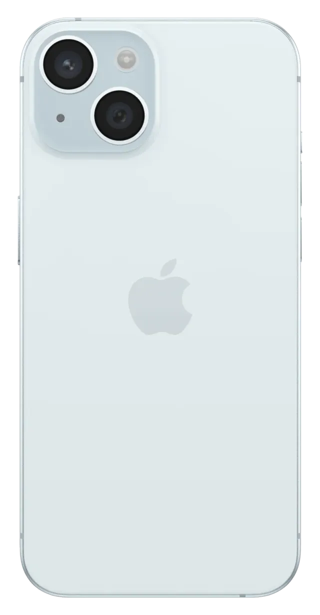 Apple iPhone 15 128 GB Blue (Chip + eSIM · A3090), vista 3