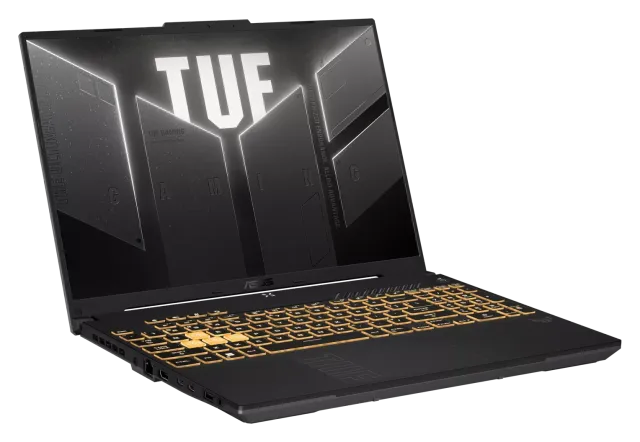 ASUS TUF Gaming F16 — RTX 4050, teclado español, vista 3