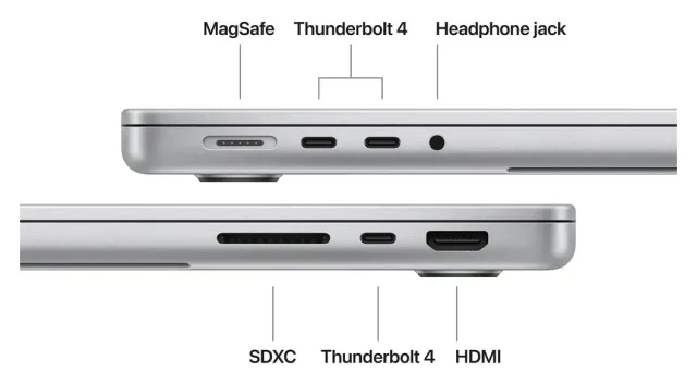 Apple MacBook Pro 14" M5 — 16 GB, 1 TB, Silver, vista 3