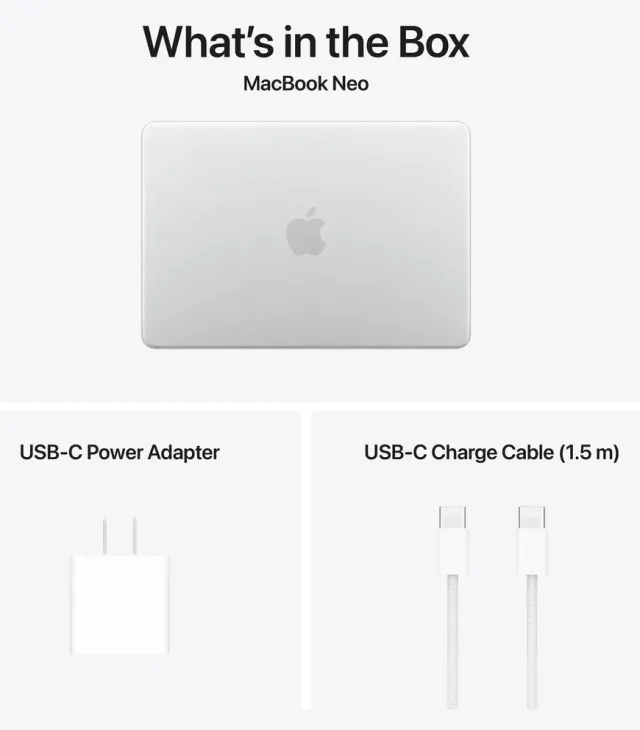 Apple MacBook Neo 13" — 256 GB, Silver, vista 3