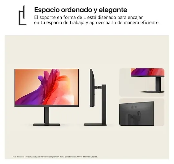 LG UltraFine 27U730A-B 27" 4K, vista 3