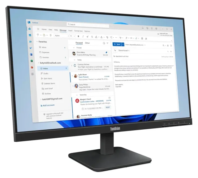 Lenovo ThinkVision S24-4E 24", vista 3