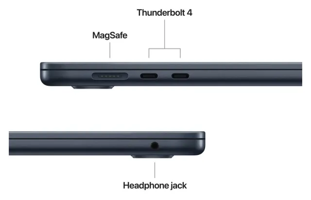 Apple MacBook Air 15" M5 — 512 GB, Midnight, vista 3