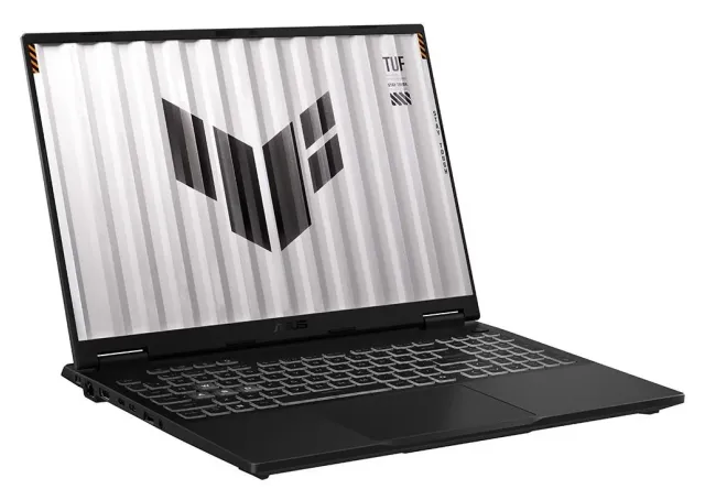 ASUS TUF Gaming A16 — RTX 5050, teclado en español, vista 3