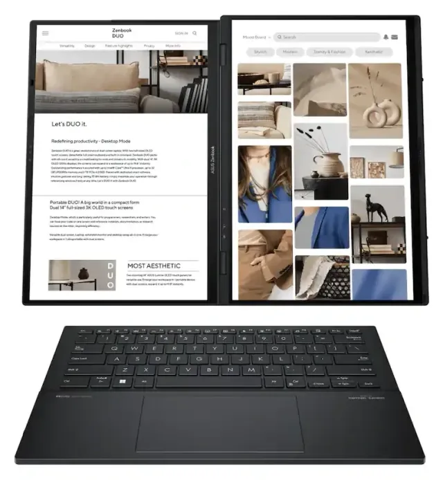 ASUS Zenbook Duo 14" — doble OLED, vista 4
