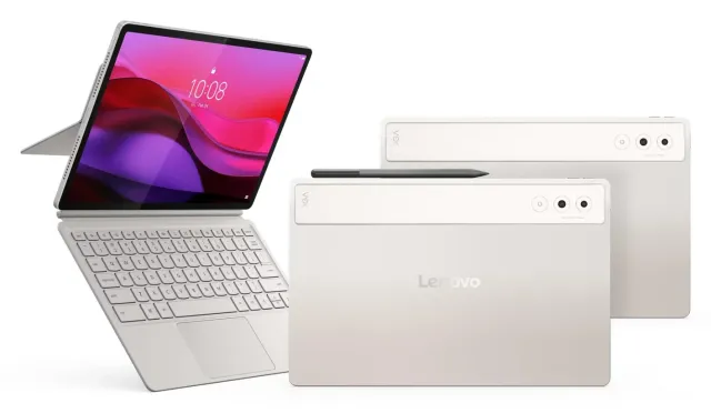 Lenovo Yoga Tab Plus 12,7" con teclado — 256 GB, Seashell, vista 4