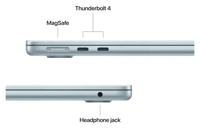 Apple MacBook Air 13" M5 — 512 GB, Sky Blue, vista 4