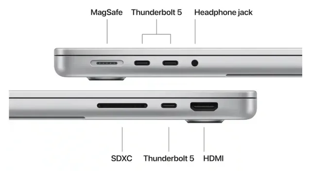 Apple MacBook Pro 14" M5 Pro — 1 TB, Silver, vista 4