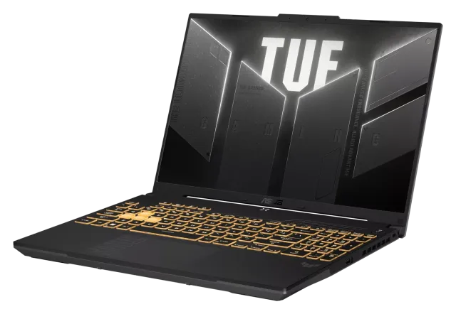 ASUS TUF Gaming F16 — RTX 4050, teclado español, vista 4