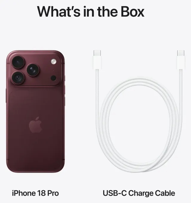 Apple iPhone 18 Pro 256 GB Burgundy (eSIM · A3472), vista 5