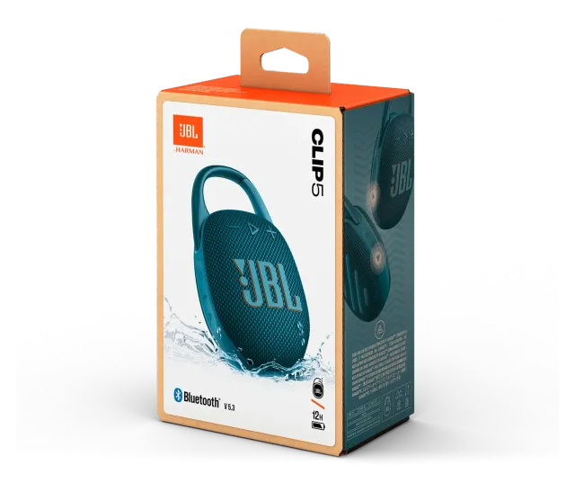 JBL Clip 5 Blue, vista 5