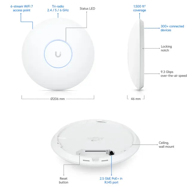Ubiquiti UniFi U7 Pro, vista 6