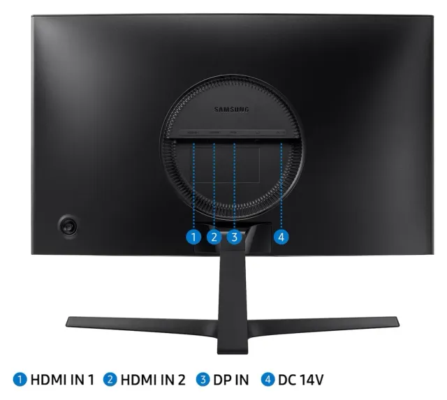 Samsung Odyssey CRG5 24" FHD curvo, vista 8