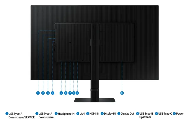 Samsung ViewFinity S6 LS32D606UA 32" QHD USB-C, vista 9